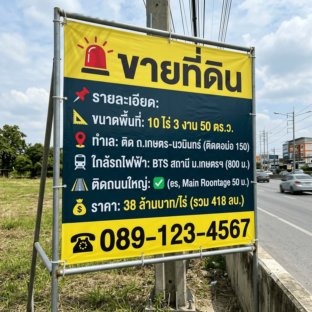 ป้ายไวนิลขายที่